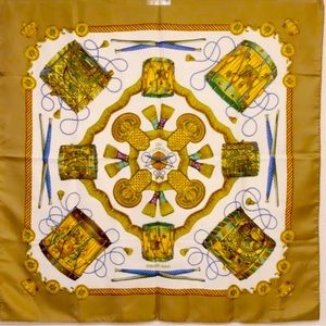 Authentic HERMES "Les Tambours" Silk Scarf
Carre 90